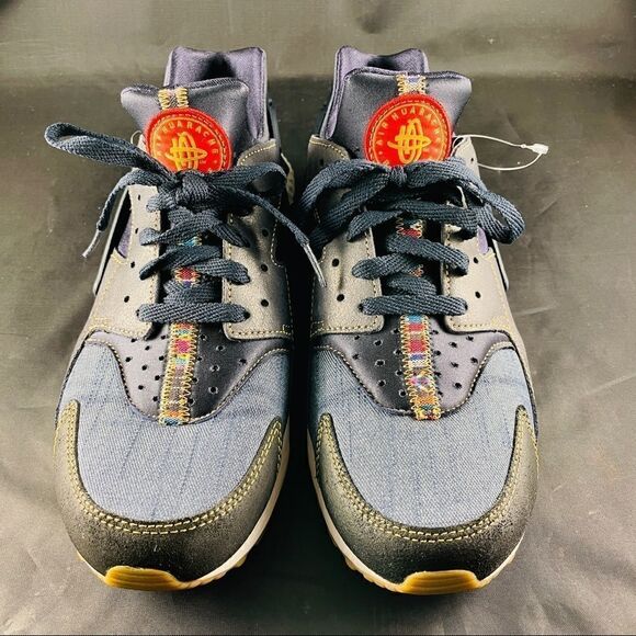 Nike Huarache Afro PUNK ATMOS denim leather mens 7.5 US 40.5 mint condition